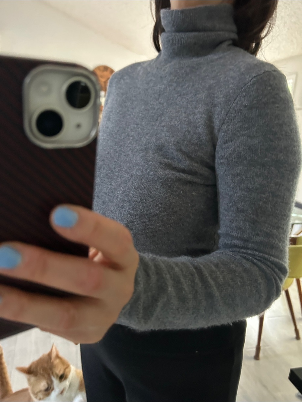 100% cashmere Gray Turtleneck Sweater